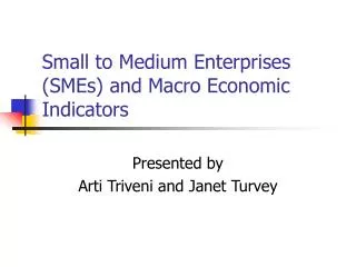 Small to Medium Enterprises (SMEs) and Macro Economic Indicators