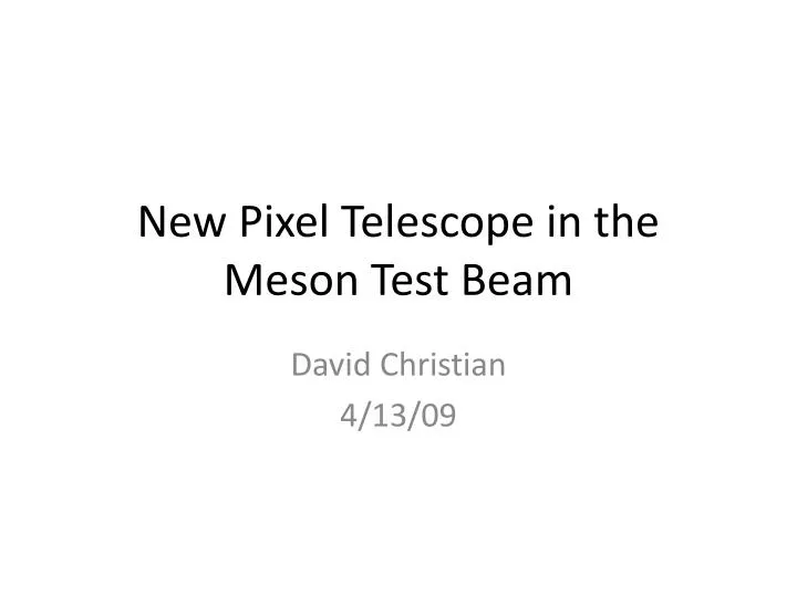 new pixel telescope in the meson test beam