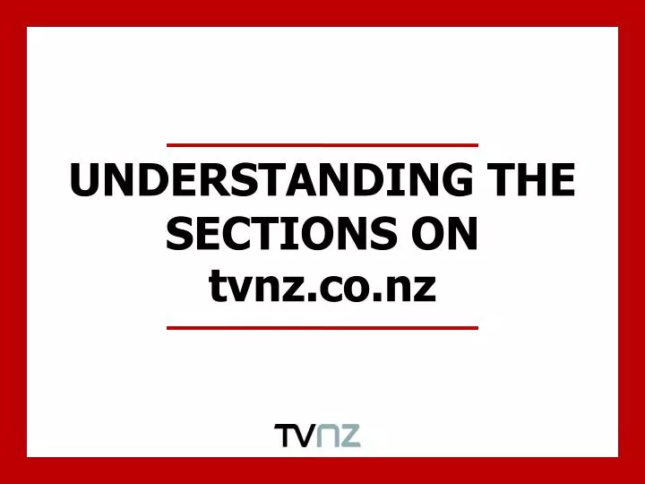 understanding the sections on tvnz co nz