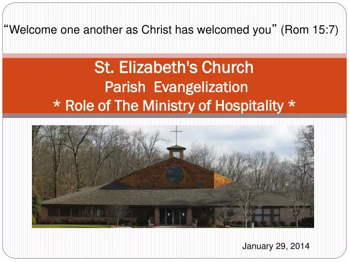 st elizabeth s church parish evangelization role of the ministry of hospitality