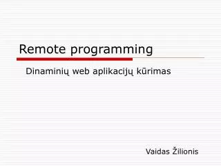 remote programming