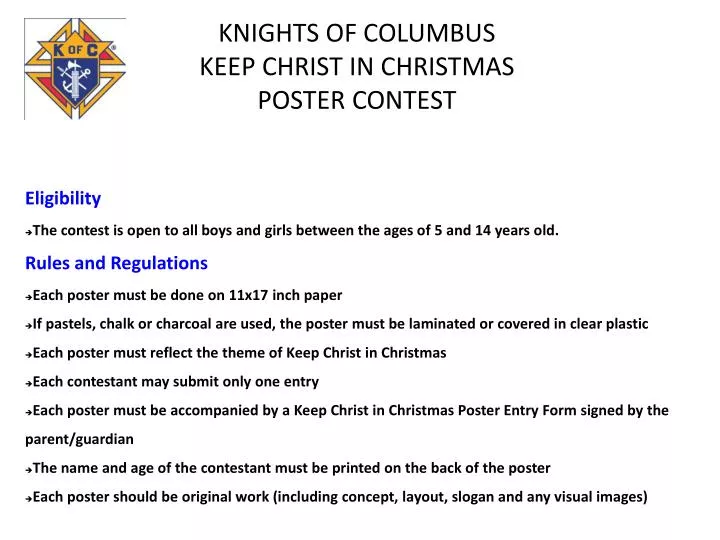 knights of columbus keep christ in christmas poster contest