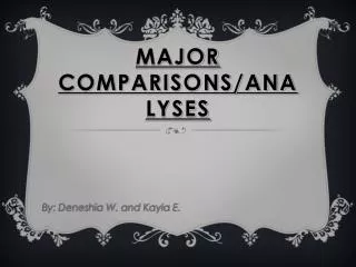 MAJOR COMPARISONS/ANALYSES