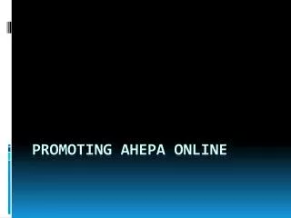 Promoting AHEPA online