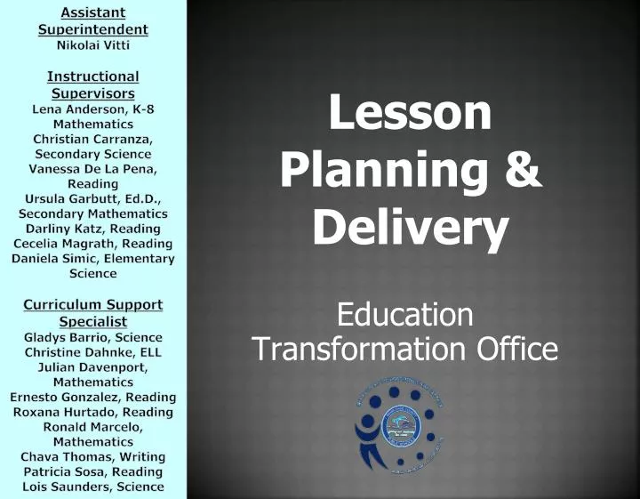 lesson planning delivery