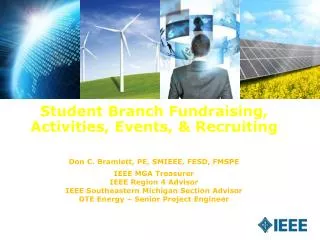 Student Branch Fundraising, Activities, Events, &amp; Recruiting