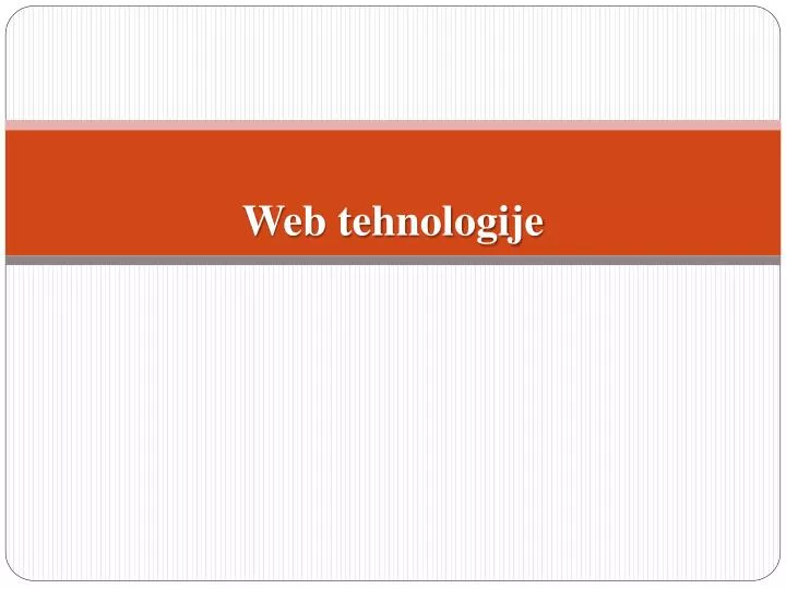 web tehnologije