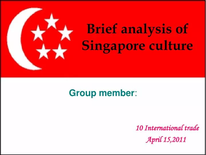 brief analysis of singapore culture