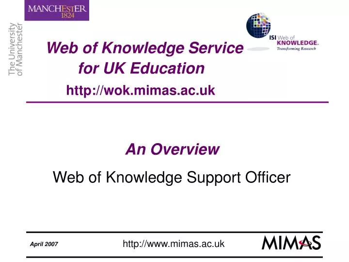 web of knowledge service for uk education