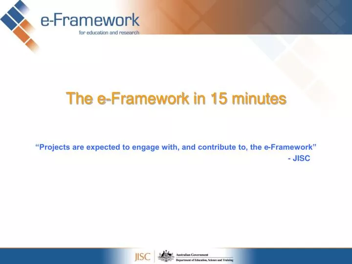 the e framework in 15 minutes