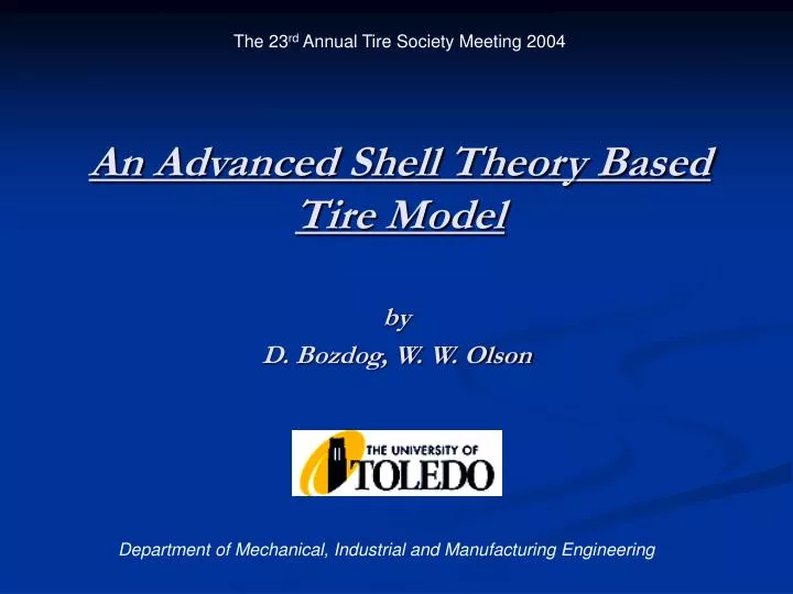 an advanced shell theory based tire model