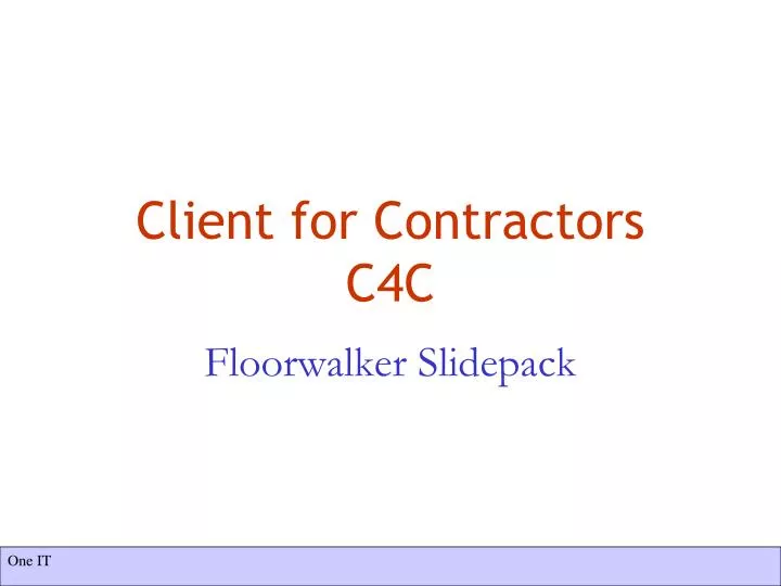 client for contractors c4c