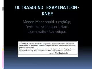 Ultrasound Examination- Knee