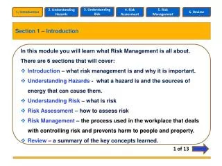 In this module you will learn what Risk Management is all about.