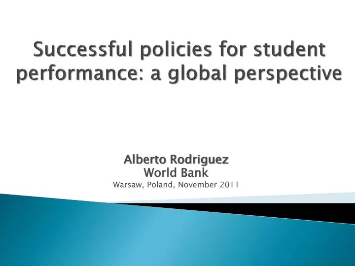 successful policies for student performance a global perspective