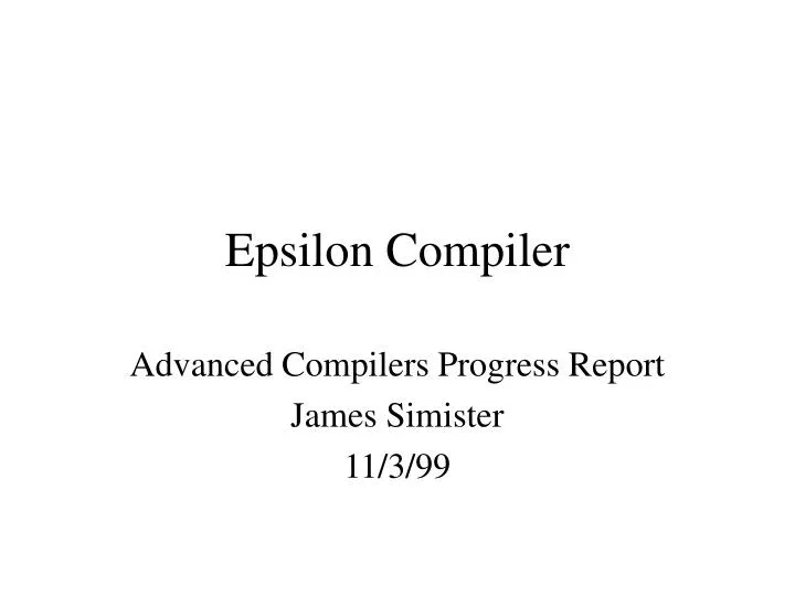 epsilon compiler