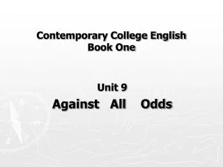 Contemporary College English Book One