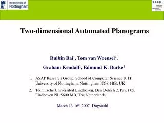 Two-dimensional Automated Planograms