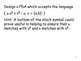 Design a PDA which accepts the language { u u R v v R : u, v ? {a,b} + }