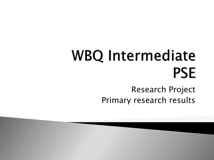 wbq intermediate pse