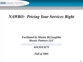 NAWBO: Pricing Your Services Right