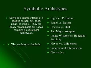 Symbolic Archetypes