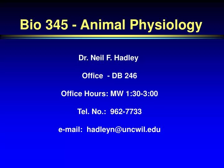 bio 345 animal physiology