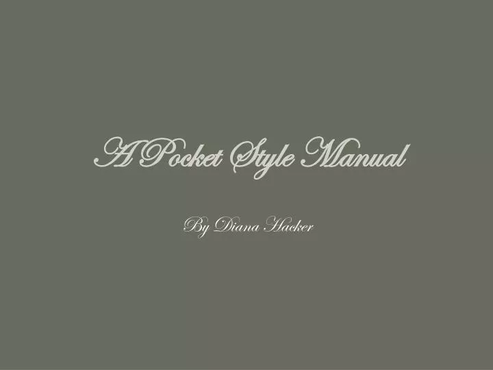 a pocket style manual