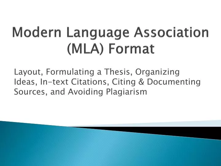 modern language association mla format