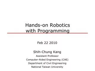 Hands-on Robotics with Programming