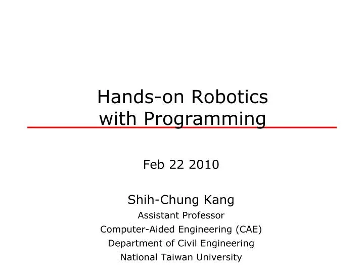hands on robotics with programming