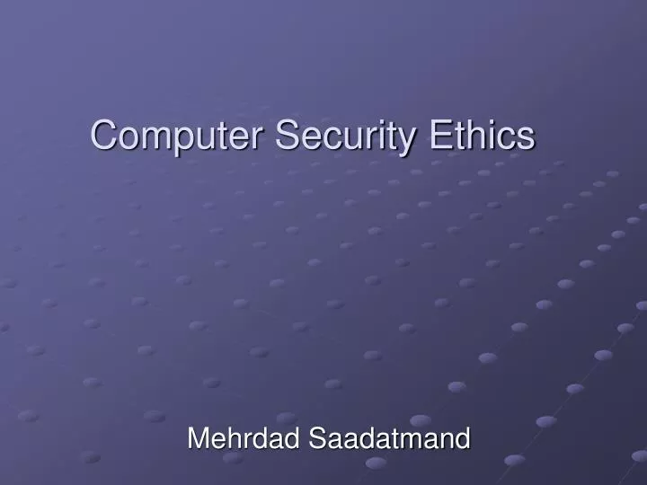 computer security ethics