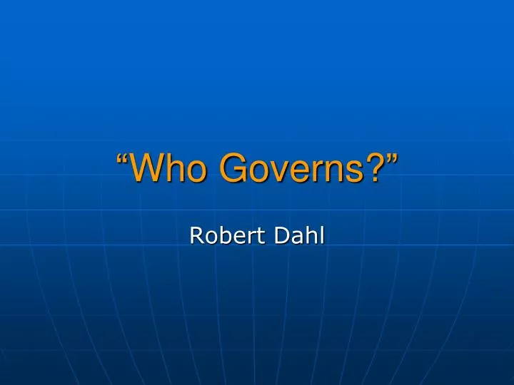 who governs