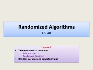 Randomized Algorithms CS648