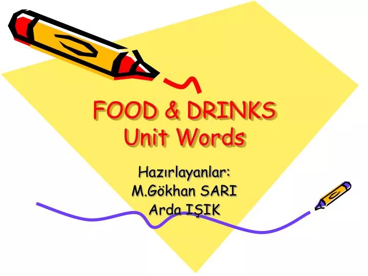 food drinks unit words