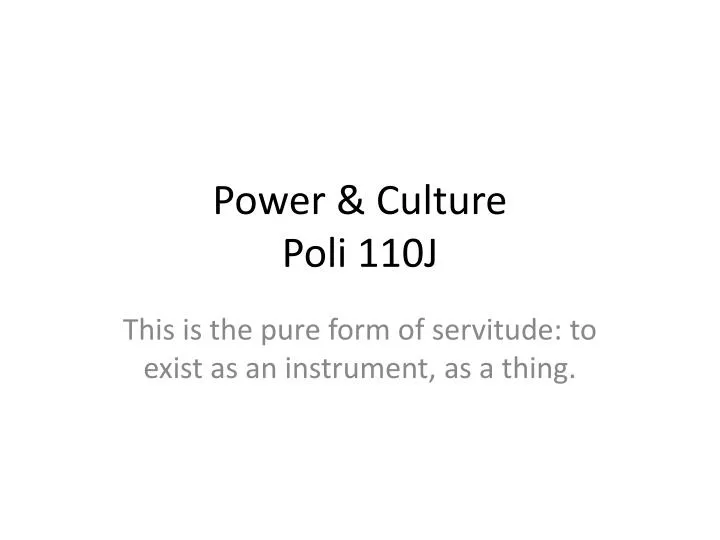 power culture poli 110j