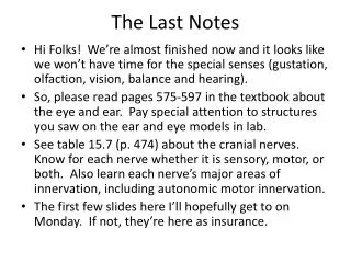 The Last Notes
