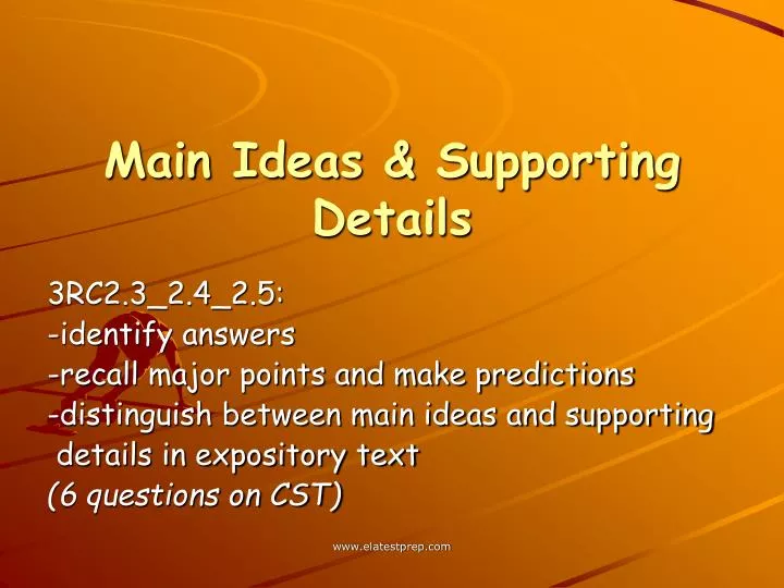 main ideas supporting details