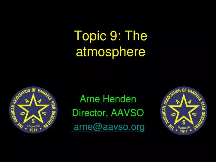 topic 9 the atmosphere