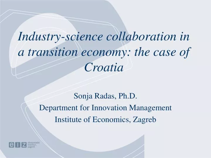 industry science collaboration in a transition economy the case of croatia