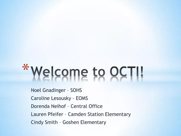 welcome to octi