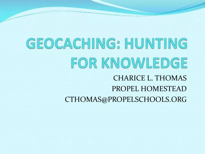 geocaching hunting for knowledge
