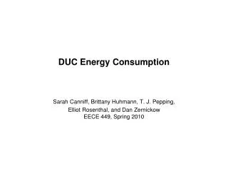 DUC Energy Consumption