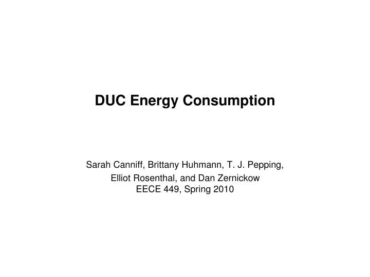 duc energy consumption