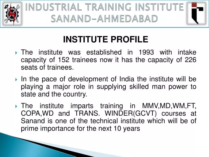 industrial training institute sanand ahmedabad