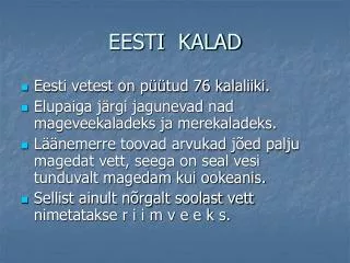 eesti kalad