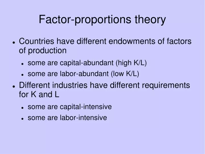factor proportions theory