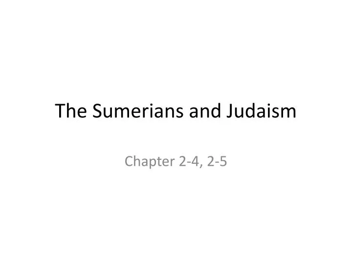 the sumerians and judaism