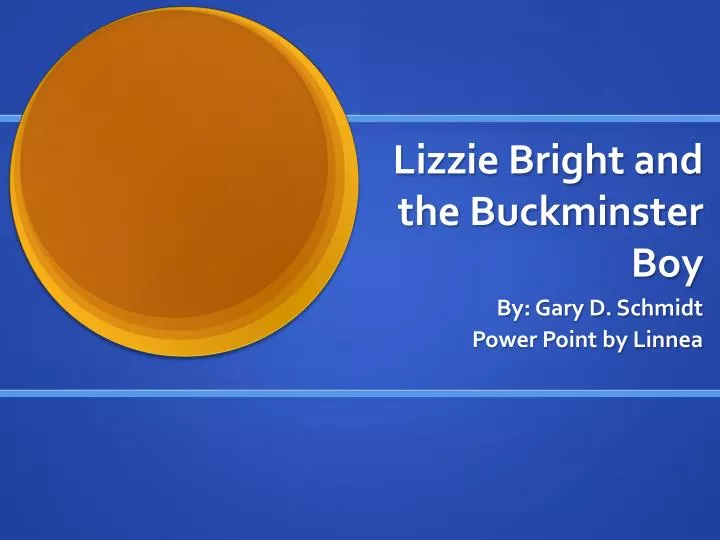 lizzie bright and the buckminster boy