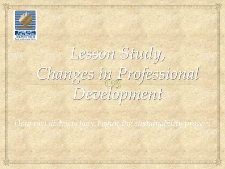 lesson study changes in professional development